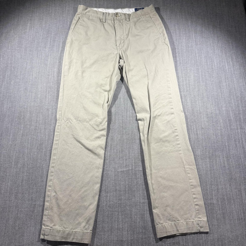 Polo Ralph Lauren Pants Mens 30x32 Beige Polo Chino Classic Fit Straight Casual